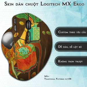 Skin dán chuột Logitech MX Ergo mẫu Traditional Patterns patt06