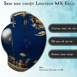 Skin dán chuột Logitech MX Ergo mẫu Traditional Patterns patt08