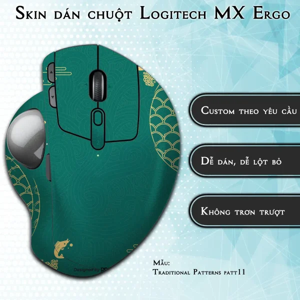 Skin dán chuột Logitech MX Ergo mẫu Traditional Patterns patt11