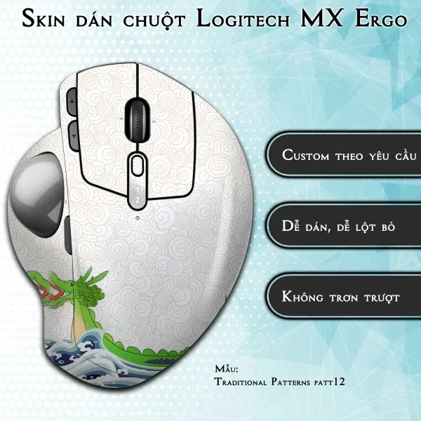 Skin dán chuột Logitech MX Ergo mẫu Traditional Patterns patt12