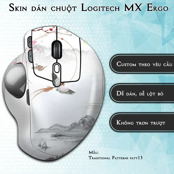Skin dán chuột Logitech MX Ergo mẫu Traditional Patterns patt13