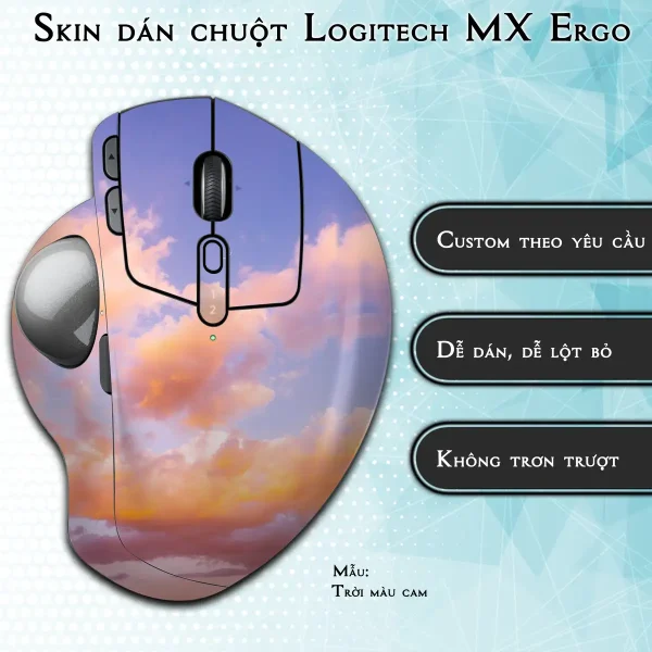 Skin dán chuột Logitech MX Ergo mẫu Trời màu cam