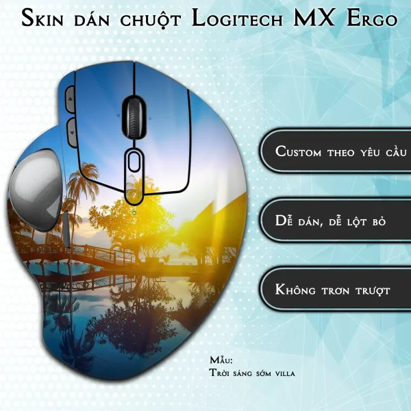 Skin dán chuột Logitech MX Ergo mẫu Trời sáng sớm villa
