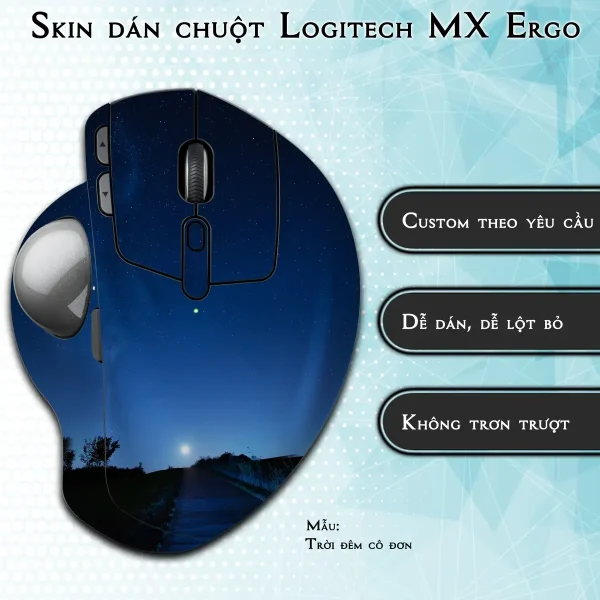 Skin dán chuột Logitech MX Ergo mẫu Trời đêm cô đơn