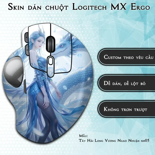 Skin dán chuột Logitech MX Ergo mẫu Tây Hải Long Vương Ngao Nhuận nh05