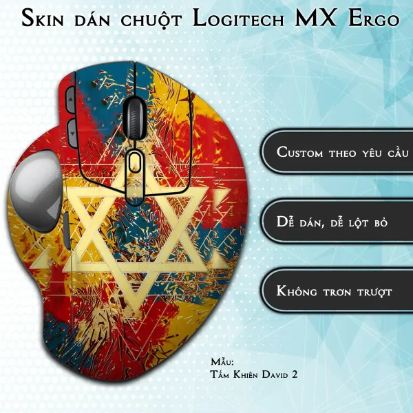 Skin dán chuột Logitech MX Ergo mẫu Tấm Khiên David 2