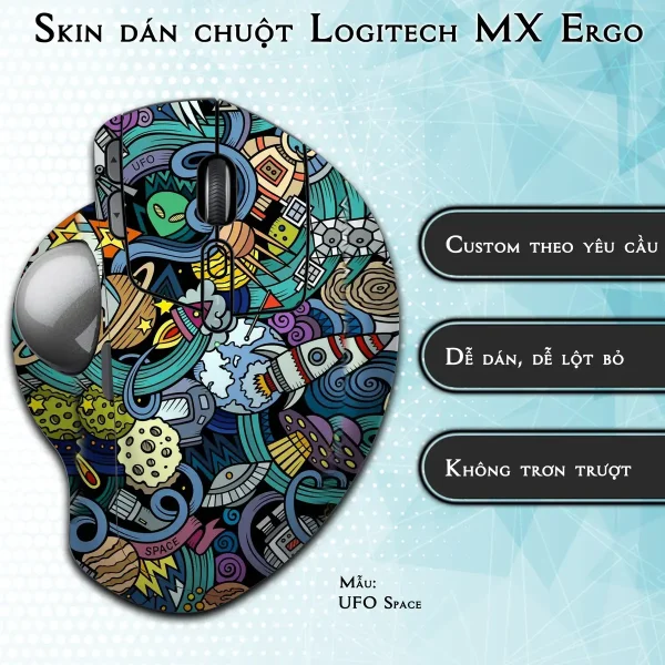 Skin dán chuột Logitech MX Ergo mẫu UFO Space