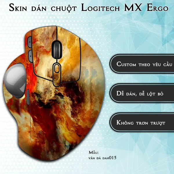 Skin dán chuột Logitech MX Ergo mẫu vân đá dah015