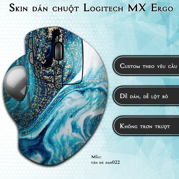 Skin dán chuột Logitech MX Ergo mẫu vân đá dah022