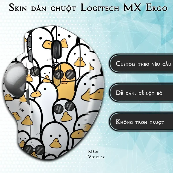 Skin dán chuột Logitech MX Ergo mẫu Vịt duck
