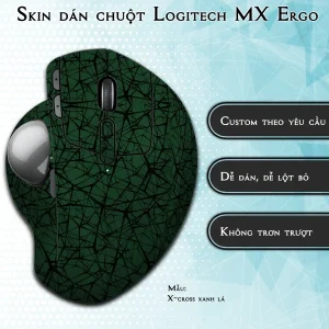 Skin dán chuột Logitech MX Ergo mẫu X-cross xanh lá