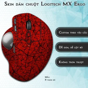 Skin dán chuột Logitech MX Ergo mẫu X-cross đỏ