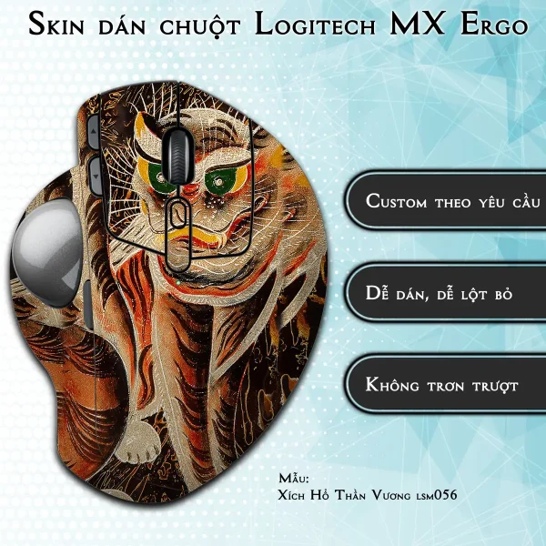 Skin dán chuột Logitech MX Ergo mẫu Xích Hổ Thần Vương lsm056