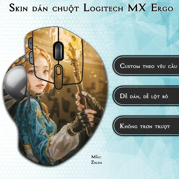 Skin dán chuột Logitech MX Ergo mẫu Zelda
