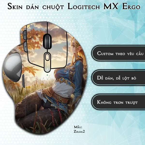 Skin dán chuột Logitech MX Ergo mẫu Zelda2