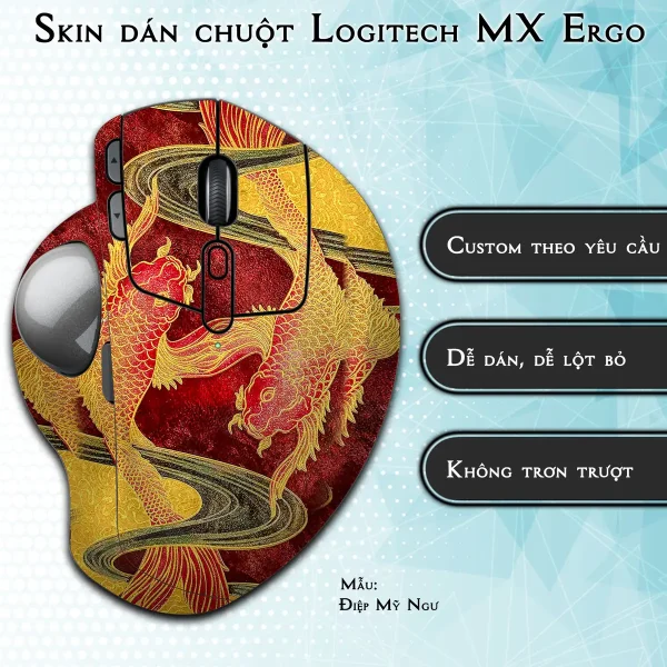 Skin dán chuột Logitech MX Ergo mẫu Điệp Mỹ Ngư