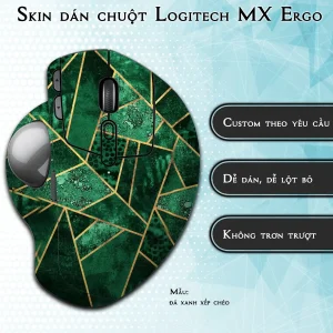 Skin dán chuột Logitech MX Ergo mẫu đá xanh xếp chéo