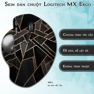 Skin dán chuột Logitech MX Ergo mẫu đá đen xếp lẫn