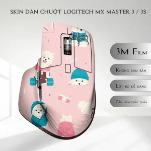 Skin dán chuột Logitech MX Master 2, 2s, 3, 3s mẫu Cún Pompom