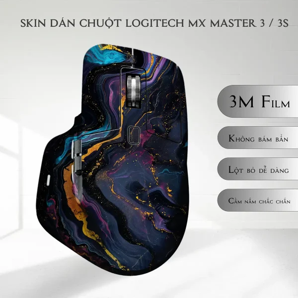 Skin dán chuột Logitech MX Master 2, 2s, 3, 3s mẫu Galactic Marble