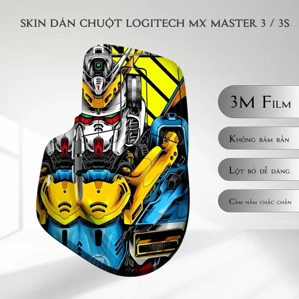 Skin dán chuột Logitech MX Master 2, 2s, 3, 3s mẫu Gunbdam vàng