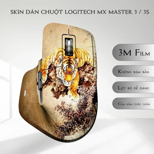 Skin dán chuột Logitech MX Master 2, 2s, 3, 3s mẫu Hổ vàng
