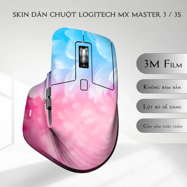 Skin dán chuột Logitech MX Master 2, 2s, 3, 3s mẫu Lông vũ feat04