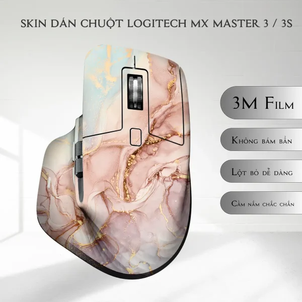 Skin dán chuột Logitech MX Master 2, 2s, 3, 3s mẫu Marmol rosa