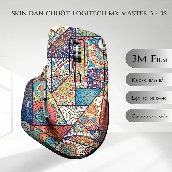 Skin dán chuột Logitech MX Master 2, 2s, 3, 3s mẫu Motif oriental indien Impression