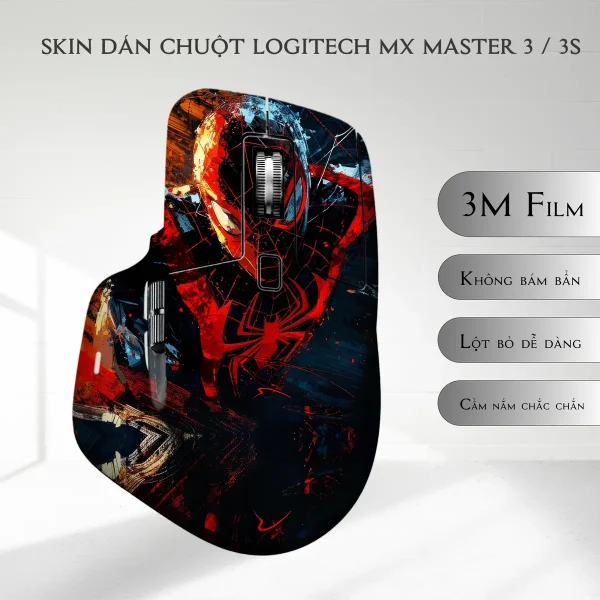 Skin dán chuột Logitech MX Master 2, 2s, 3, 3s mẫu Spiderman