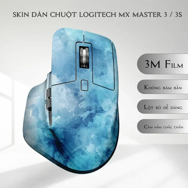 Skin dán chuột Logitech MX Master 2, 2s, 3, 3s mẫu Vân đá xanh mar016