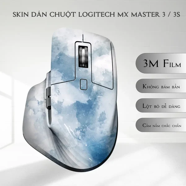 Skin dán chuột Logitech MX Master 2, 2s, 3, 3s mẫu Vân đá xanh mar017