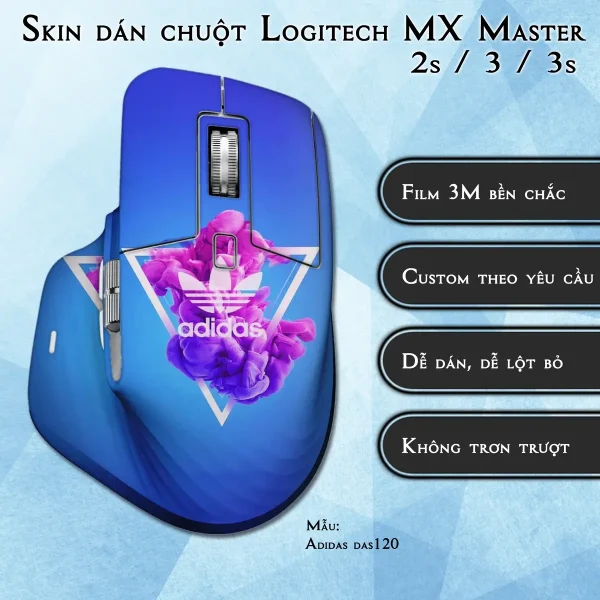 Skin dán chuột Logitech MX Master 2, 2s, 3, 3s mẫu Adidas das120