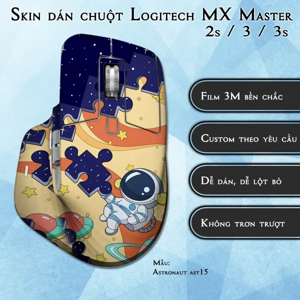 Skin dán chuột Logitech MX Master 2, 2s, 3, 3s mẫu Astronaut ast15