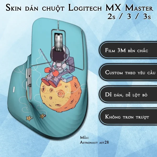 Skin dán chuột Logitech MX Master 2, 2s, 3, 3s mẫu Astronaut ast28