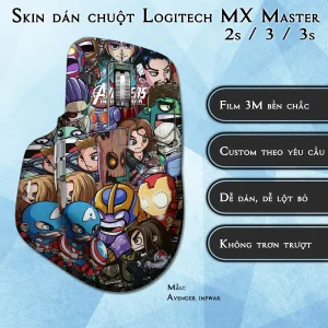 Skin dán chuột Logitech MX Master 2, 2s, 3, 3s mẫu Avenger infwar