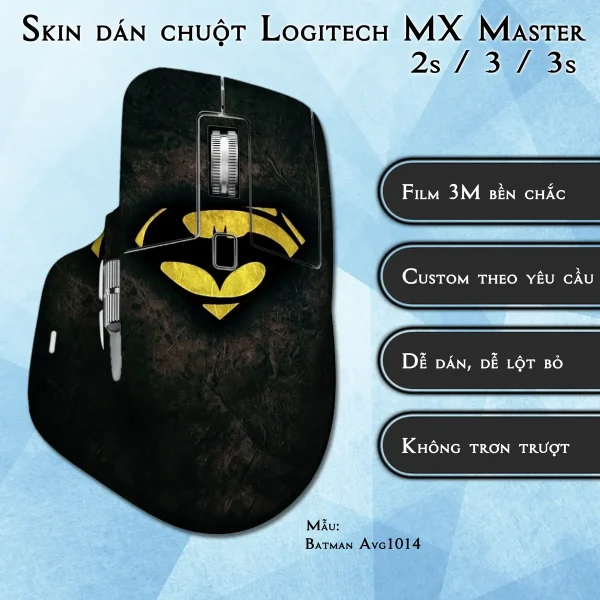 Skin dán chuột Logitech MX Master 2, 2s, 3, 3s mẫu Batman Avg1014