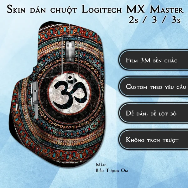 Skin dán chuột Logitech MX Master 2, 2s, 3, 3s mẫu Biểu Tượng Om