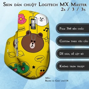 Skin dán chuột Logitech MX Master 2, 2s, 3, 3s mẫu Brown và Cony atk114