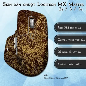 Skin dán chuột Logitech MX Master 2, 2s, 3, 3s mẫu Bông Hồng Vàng lsm007
