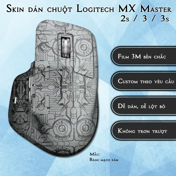 Skin dán chuột Logitech MX Master 2, 2s, 3, 3s mẫu Bảng mạch xám