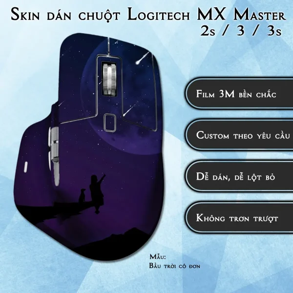 Skin dán chuột Logitech MX Master 2, 2s, 3, 3s mẫu Bầu trời cô đơn