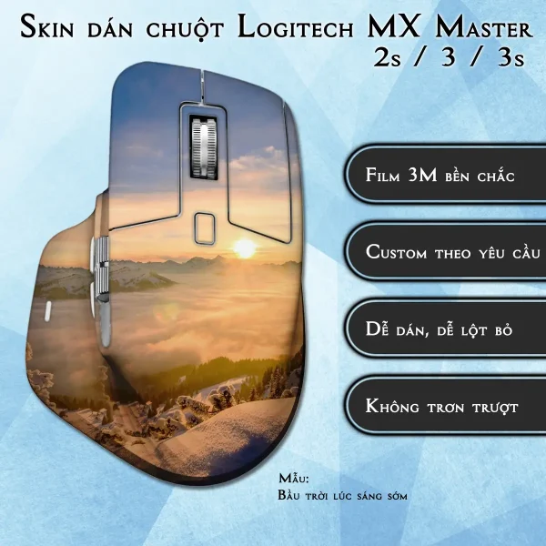 Skin dán chuột Logitech MX Master 2, 2s, 3, 3s mẫu Bầu trời lúc sáng sớm