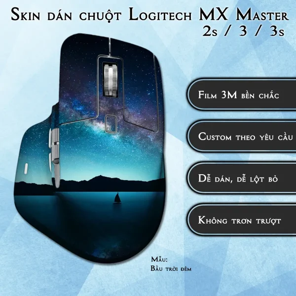 Skin dán chuột Logitech MX Master 2, 2s, 3, 3s mẫu Bầu trời đêm