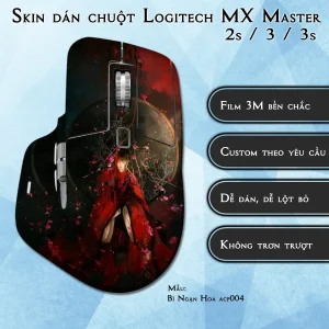 Skin dán chuột Logitech MX Master 2, 2s, 3, 3s mẫu Bỉ Ngạn Hoa acp004