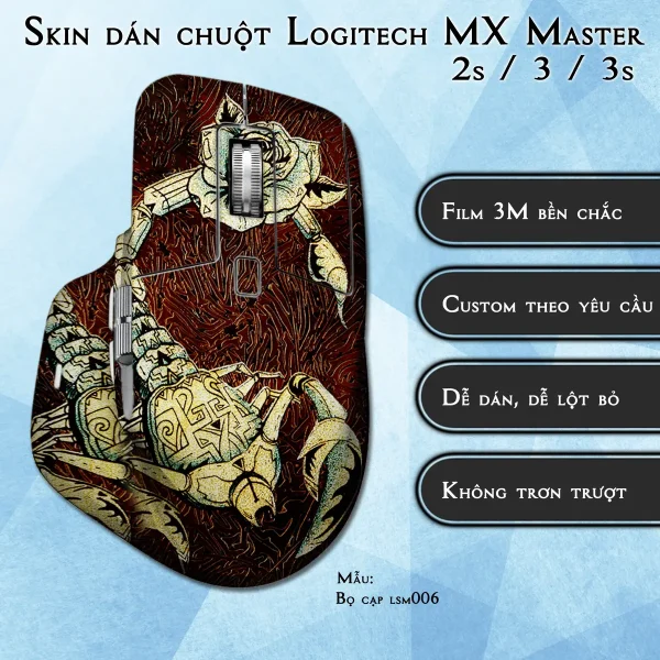 Skin dán chuột Logitech MX Master 2, 2s, 3, 3s mẫu Bọ cạp lsm006