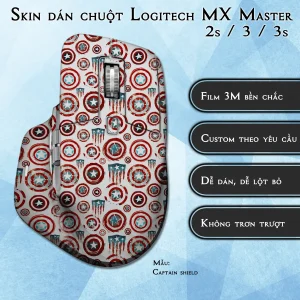 Skin dán chuột Logitech MX Master 2, 2s, 3, 3s mẫu Captain shield