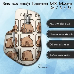 Skin dán chuột Logitech MX Master 2, 2s, 3, 3s mẫu Capybaracute