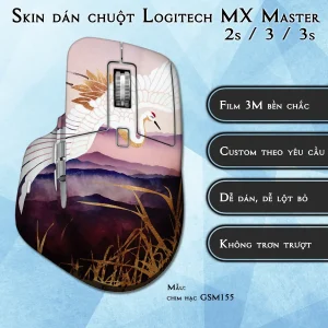 Skin dán chuột Logitech MX Master 2, 2s, 3, 3s mẫu chim hạc GSM155
