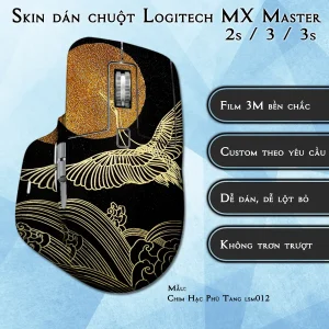 Skin dán chuột Logitech MX Master 2, 2s, 3, 3s mẫu Chim Hạc Phù Tang lsm012